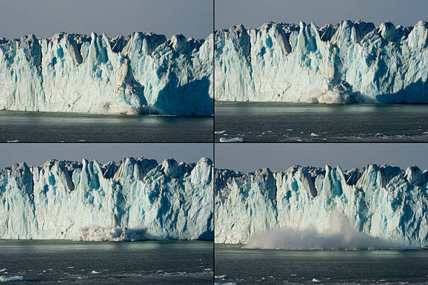 aquecimento global desmantelamento icebergue antártida - climate change south pole antarctica imagens e fotografias de stock