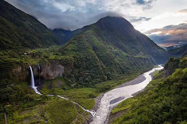 Manto de la Novia Waterfall in Baños de Agua Santa, Ecuador