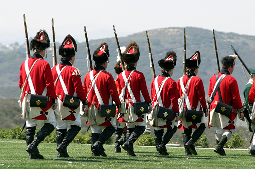 18th century soldiers at Revolutionary War