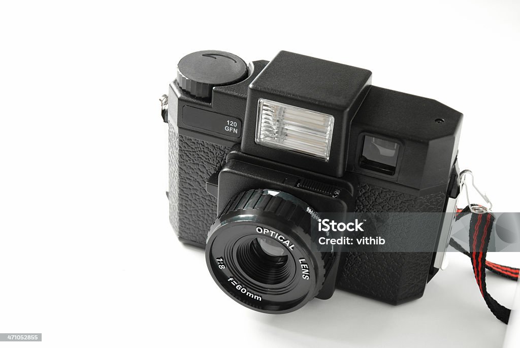 Plástico negro cámara Aislado en blanco - Foto de stock de Amateur libre de derechos