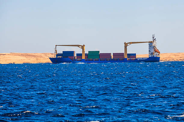 istock Cargo ship with containers. Off the coast of Egypt. 471053004