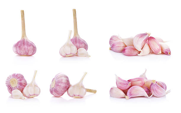 Set of Garlic isolated on white background Set of Garlic isolated on white background. acrid taste stock pictures, royalty-free photos & images