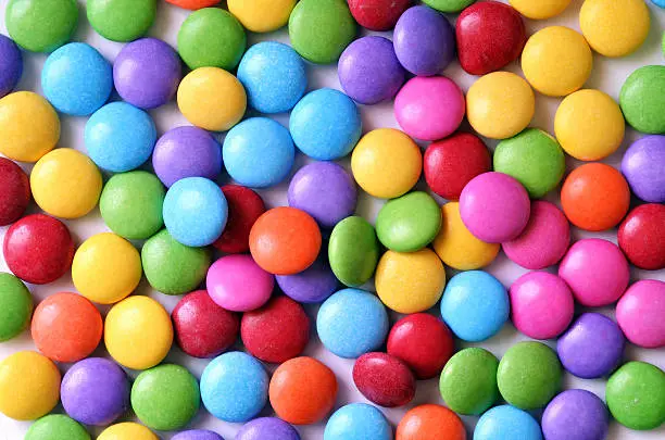 Colored candy smarties texture pattern background