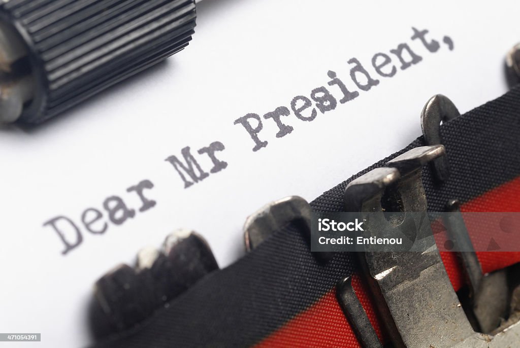 Schreiben an Präsident - Lizenzfrei Präsident Stock-Foto