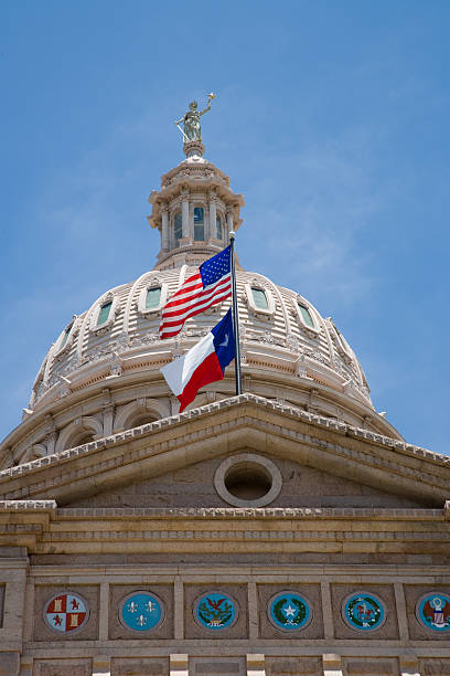 istock Texas Capitol with Flags Austin Detail 471054905