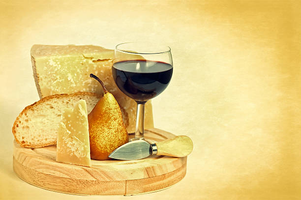 istock Red wine, parmesan cheese and bread 471055002