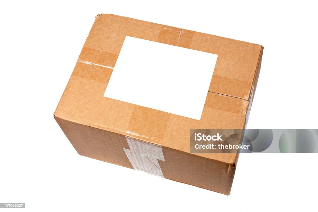 Коробка с пустой этикетки - Стоковые фото Бежевый роялти-фри