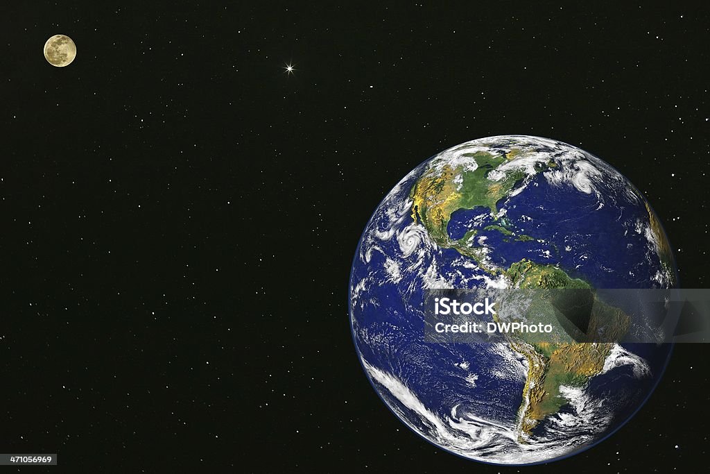 지구별 및 수확하다 상현달 II (스타즈 - 로열티 프리 행성 지구 스톡 사진