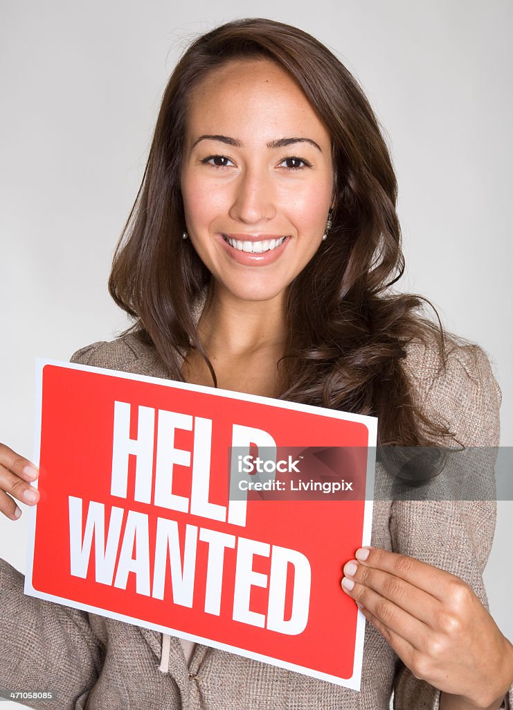 Atractiva joven empresaria hispana con capacidad ayuda querido "señal" - Foto de stock de 20 a 29 años libre de derechos