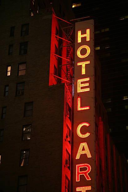 istock Hotel Neon Sign At Night 471059005