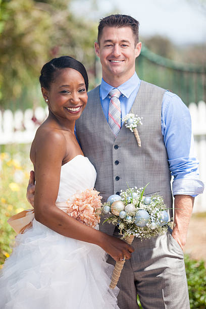 istock Attractive Diverse Wedding Bride and Groom 471059380