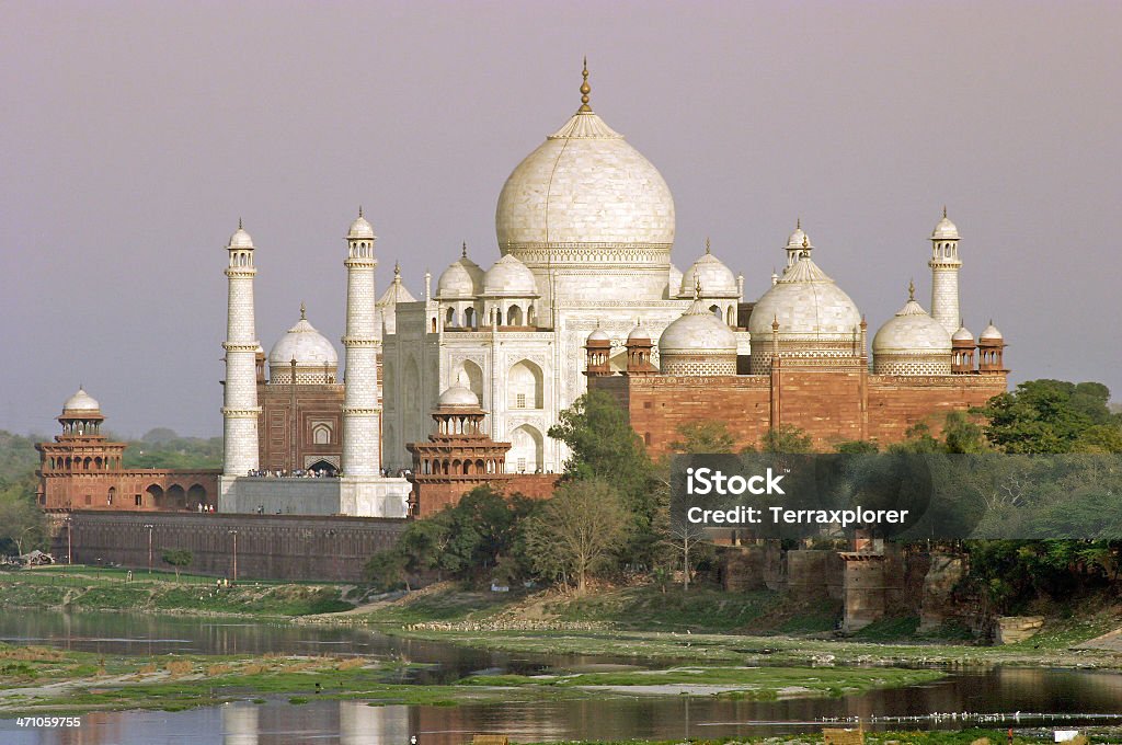 Taj Mahal ao pôr do sol - Royalty-free Património Mundial da UNESCO Foto de stock