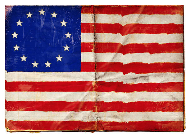 American Betsy Ross Flag (XXL) The American flag "Betsy Ross" from the time of the American War of Independence. betsy ross house stock pictures, royalty-free photos & images