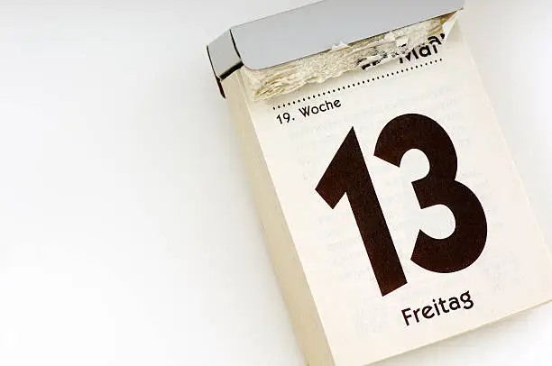 Tear-off calendar "friday 13." (german)