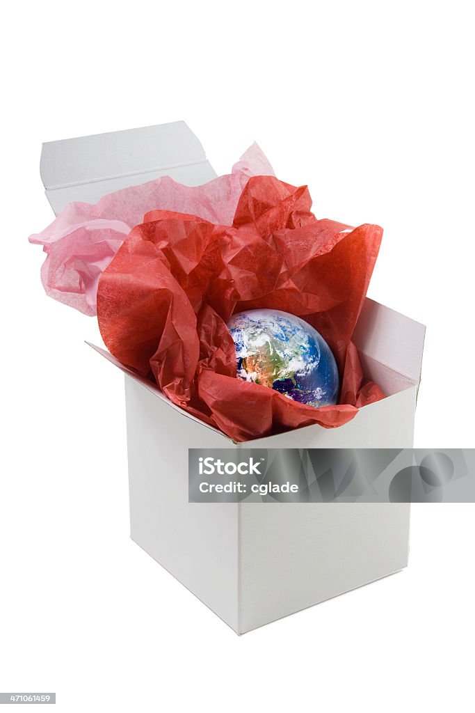 지구별 in 선물함 환경관련 컨셉입니다 - 로열티 프리 선물 스톡 사진