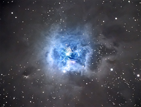 The Iris Nebula, these clouds of interstellar dust and gas are 1300 light-years away