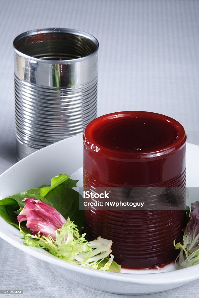 Сжатый клюквенный соус/Jellied Cranberries - Стоковые фото Жестяная банка роялти-фри