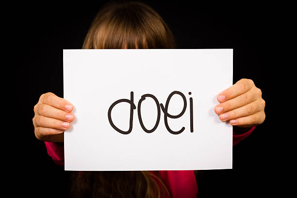 istock Child with Dutch word Doei - See you later 471063130