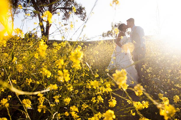 Attractive Diverse Wedding Bride and Groom