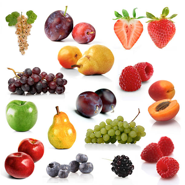 istock Mix of exotic fruits on white background 471068568