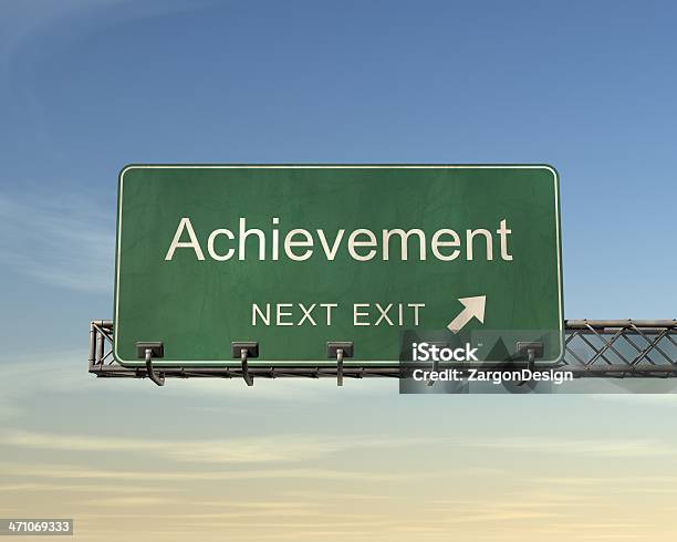 Achievement Road Sign Stock Photo - Download Image Now - Achievement, Business, Concepts