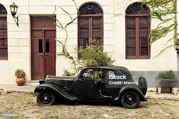 Vintage Ford Colonia Del Sacramento Uruguay Stock Photo - Download Image Now - Uruguay, Cobblestone, Door