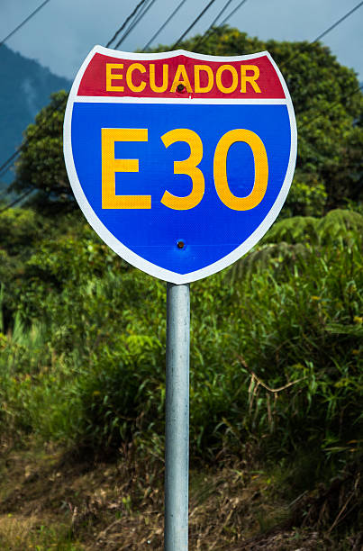 istock Road sign in Ecuador. 471069972