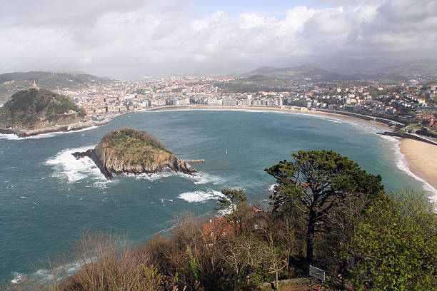 Beautiful San Sebastian/Donostia, Spain - The bay! stock photo