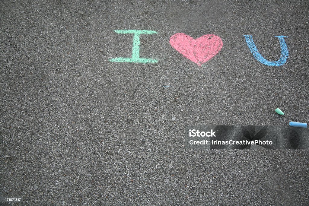 Dibujo en la planta baja - Foto de stock de I Love You - Frase en inglés libre de derechos