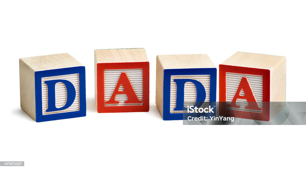 Alfabet bloki pisowni DADA dla ojciec tata Baby Talk słowo - Zbiór zdjęć royalty-free (Alfabet)