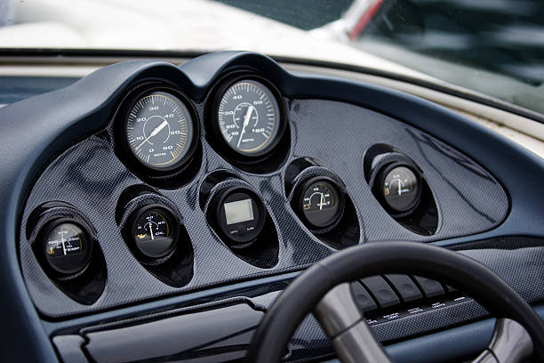 Gauges on Boat stock photo