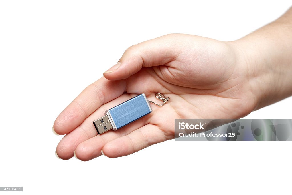 Unidad Flash USB en mano - Foto de stock de Adulto libre de derechos