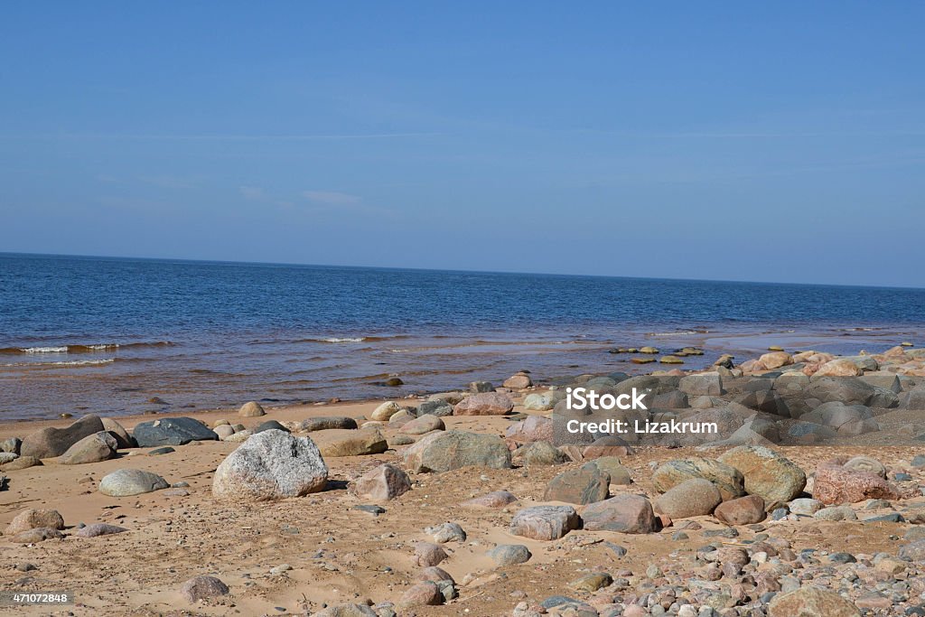 Beach and stones beach in the Baltic sea. 2015 Stock Photo