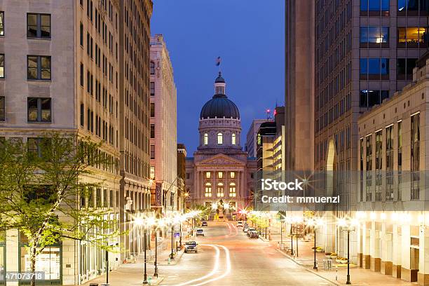 Indianapolis Morning Stock Photo - Download Image Now - Indianapolis, Indiana, State Capitol Building
