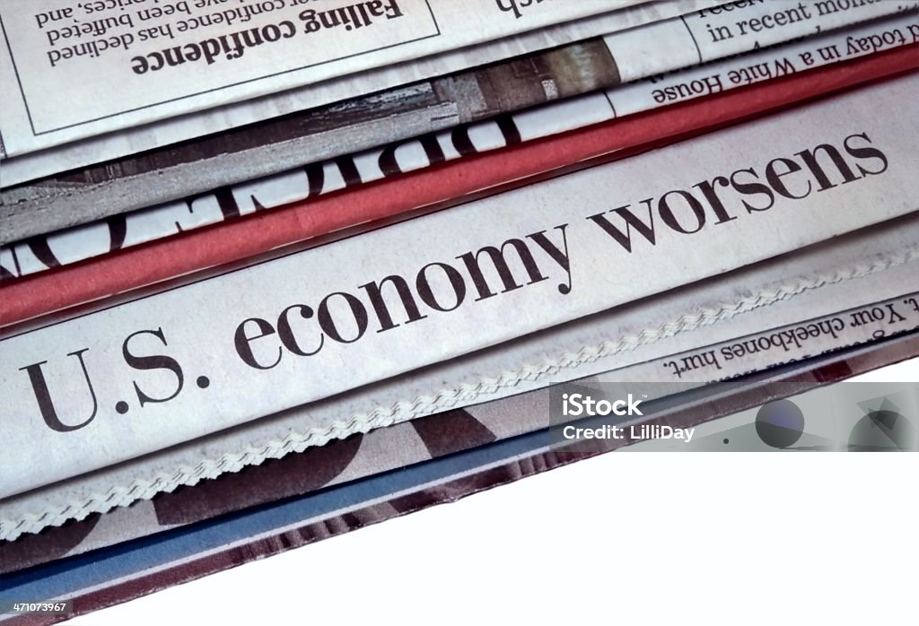 Economia peggiora - Foto stock royalty-free di Recessione