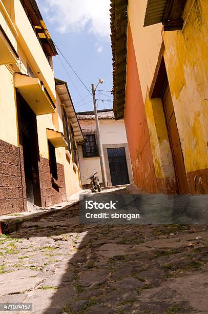 Streets Of Guatemala Stock Photo - Download Image Now - Adobe - Material, Antigua - Western Guatemala, Blue