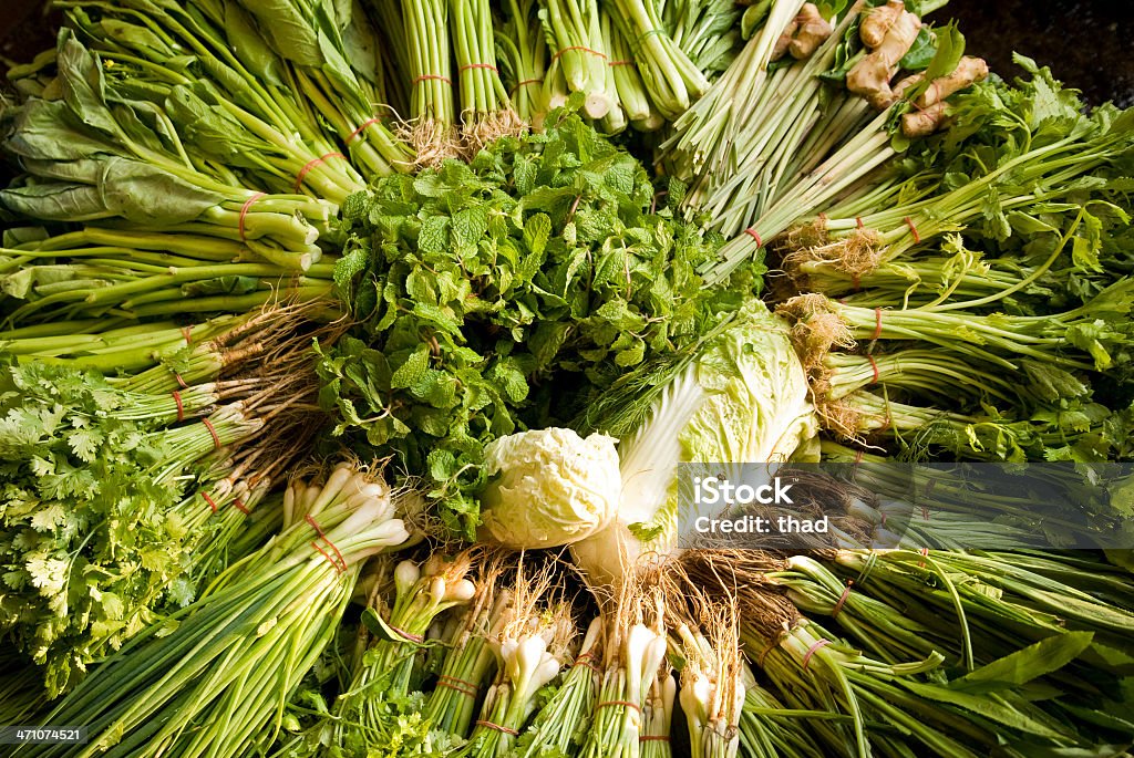 Тайский зеленых овощей и трав - Стоковые фото Азия роялти-фри