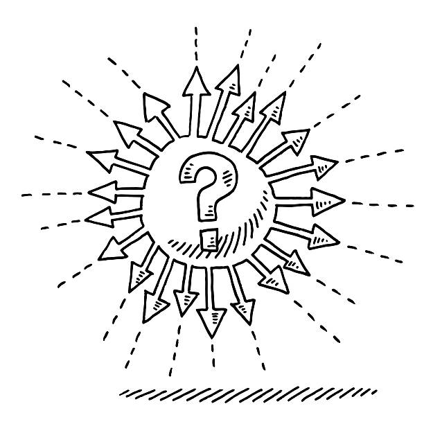 Direction Question Drawing 60+ Black And White Choice Direction Question Mark Stock Photos ...