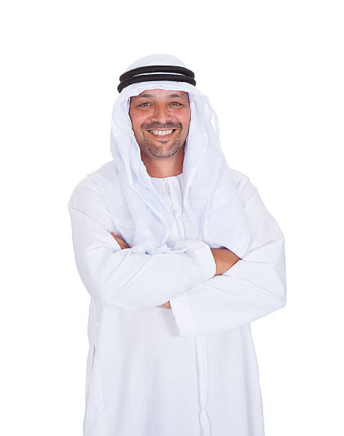 istock Smiling Arabian Man Standing Arms Crossed Over White Background 471074784
