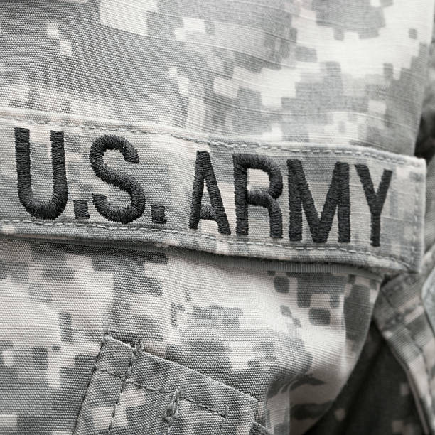 istock U.S. Army patch on solder's uniform 471074970