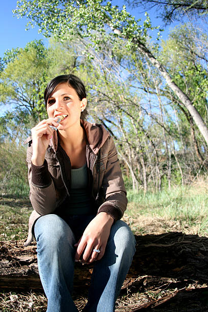 Camping Snack stock photo