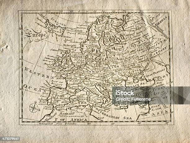 Antique Map Europe Stock Photo - Download Image Now - Map, Old, Europe