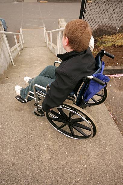 istock Wheelchair Inaccessable Stairs 471079857