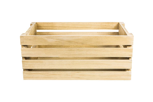 istock Large wooden crate on white background - Front&top view 471079870