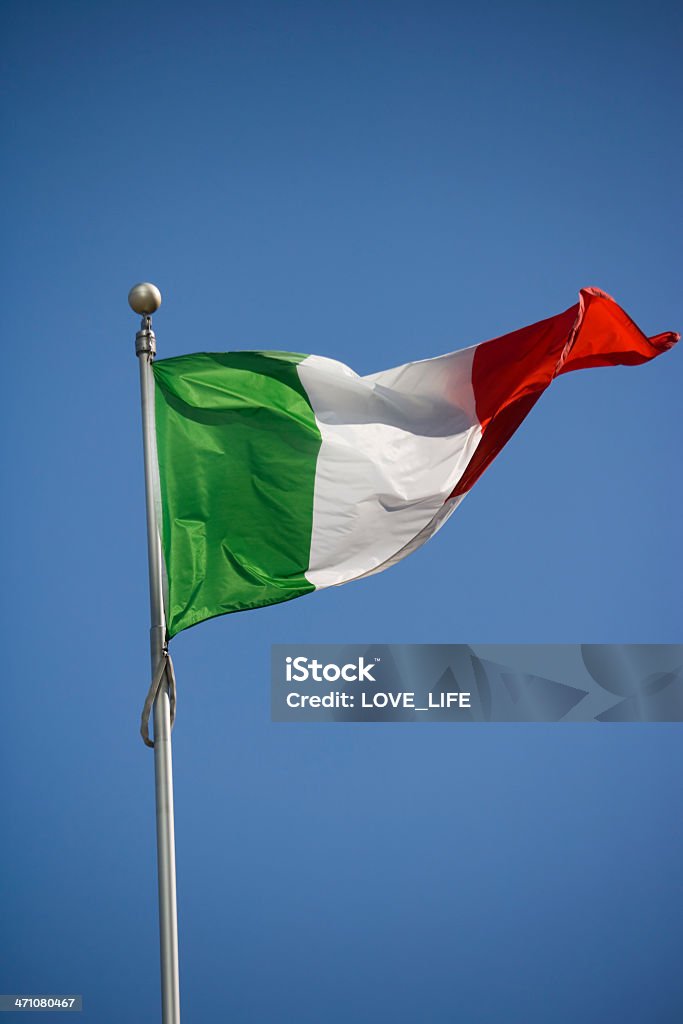 Bandiera dell'Italia - Foto stock royalty-free di Asta portabandiera