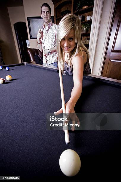 Playing Pool Stock Photo - Download Image Now - 20-24 Years, Activity, Adult