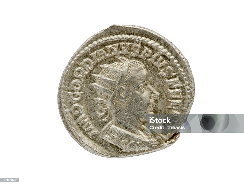 Romana antiga moeda-Gordian III - Foto de stock de Figura para recortar royalty-free