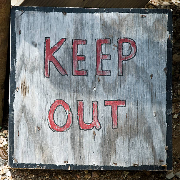 istock Keep Out Sign Wild West Town 471081325