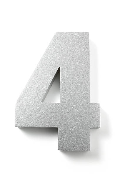 640 Number Number 4 Metal Three Dimensional Shape Stock Photos 640 Number Number 4 Metal Three Dimensional Shape Stock Photos