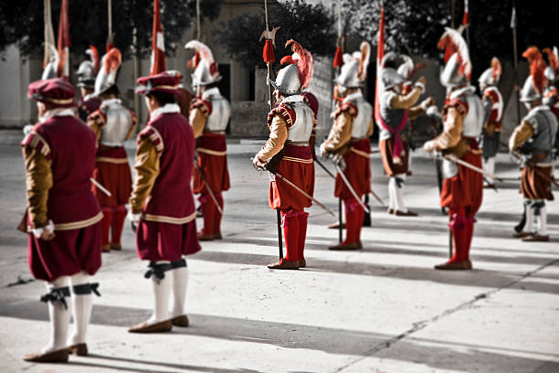 istock knights hospitaller standing in a row 471083757